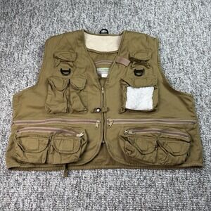 TexSport Vest Mens Large Khaki Fly Fishing Tactical Utility Safari Photography